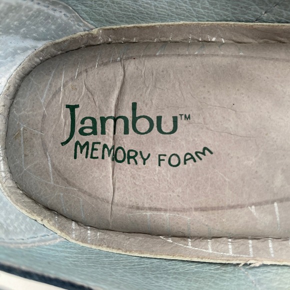 Jambu Eldorado Teal Blue Leather Memory Foam Comfort Casual Sandals Womens Sz 10 - Picture 4 of 8